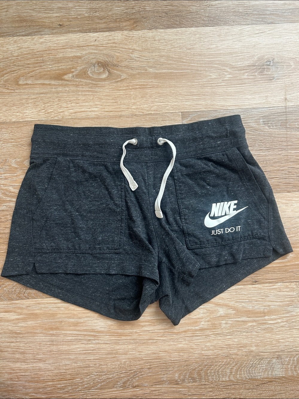 Nike Women's Dark Charcoal Logo Athletic Shorts